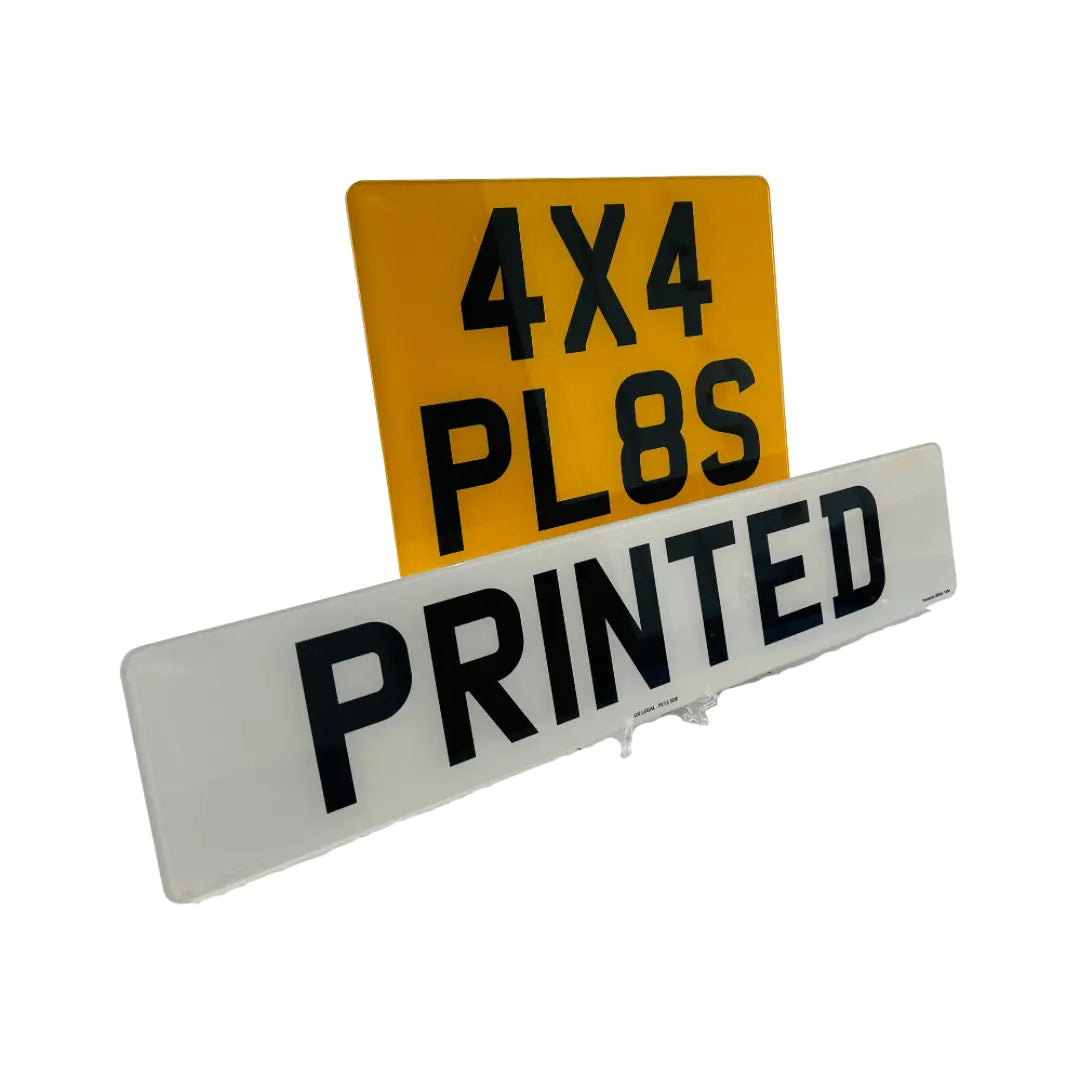 4x4 number plates - Standard 2D replacement (Pair) UK Legal