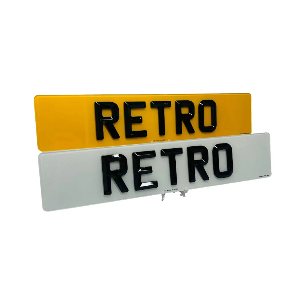 (Pair) Retro Replacement Number Plates UK Legal