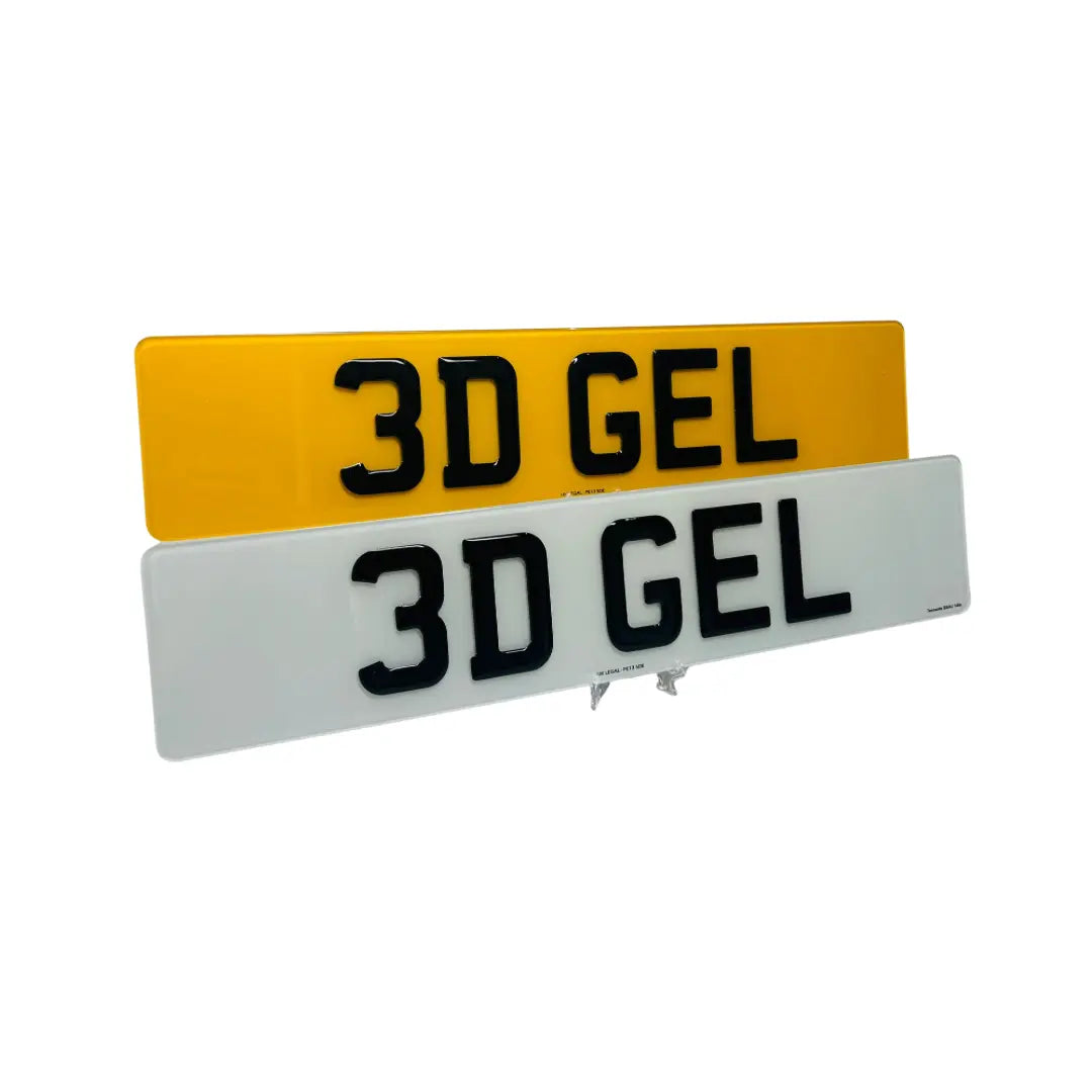 (Pair) 3D Gel Replacement Number Plates UK Legal