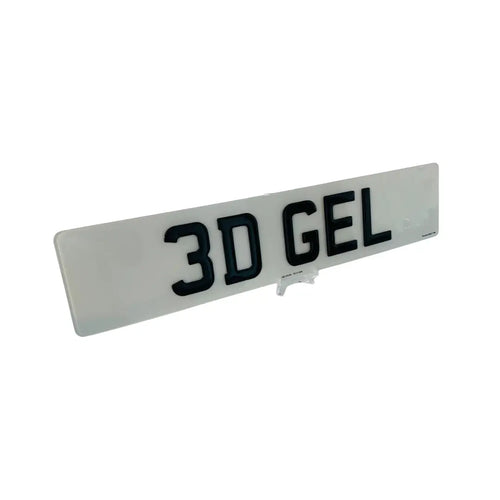 3D Gel Number Plates - Replacement Single Front UK Legal