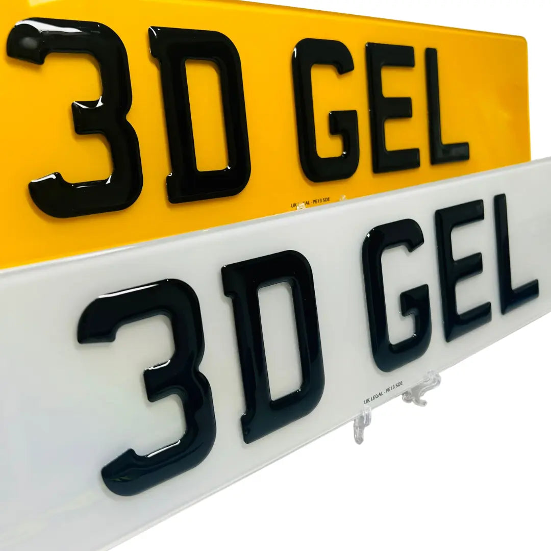 3D Gel Number Plates - Replacement (Pair) UK Legal