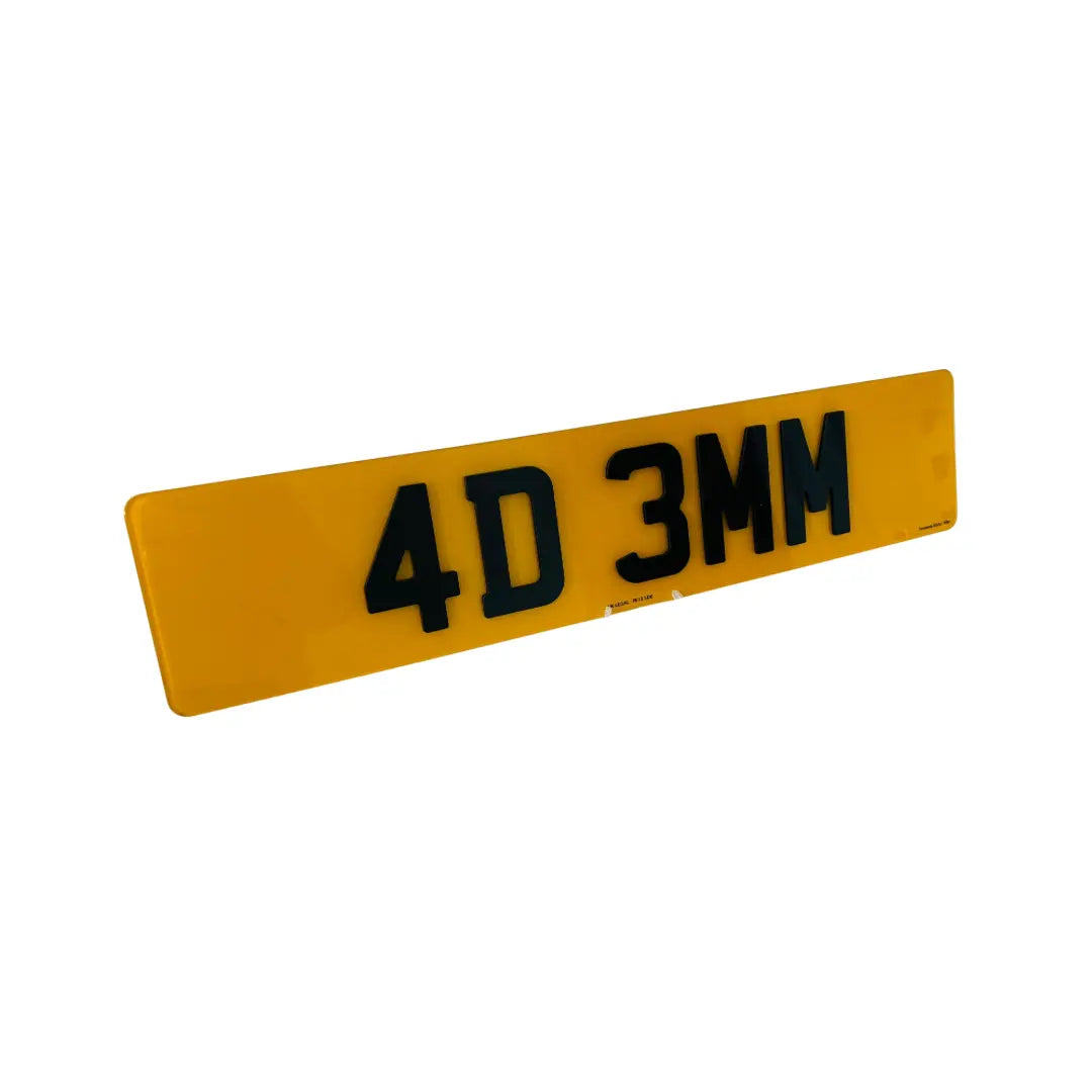 4D Number Plates - Replacement Single (Rear) UK Legal