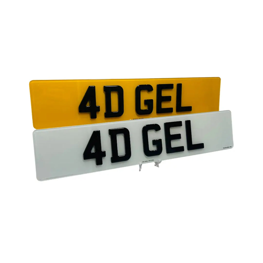 4D Gel Number Plates - Replacement ( Pair ) UK Legal