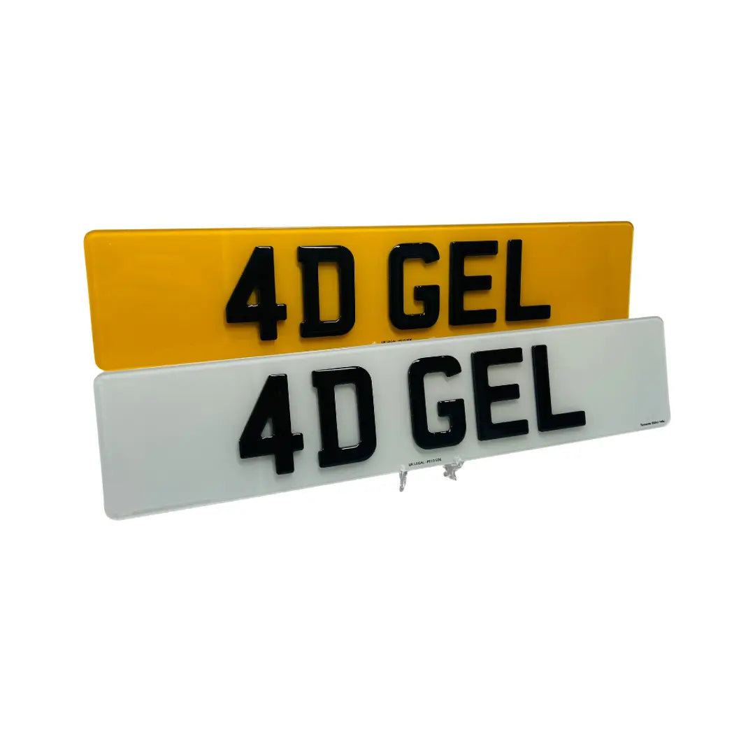4D Gel Number Plates - Replacement ( Pair ) UK Legal