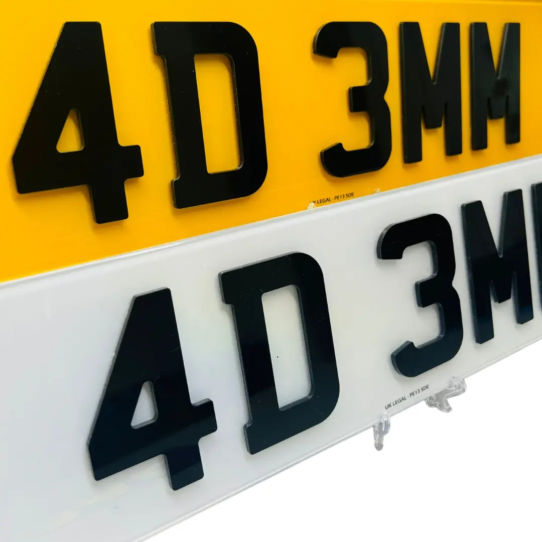 4D Number Plates - 4d 3mm Replacement (Pair) UK Legal
