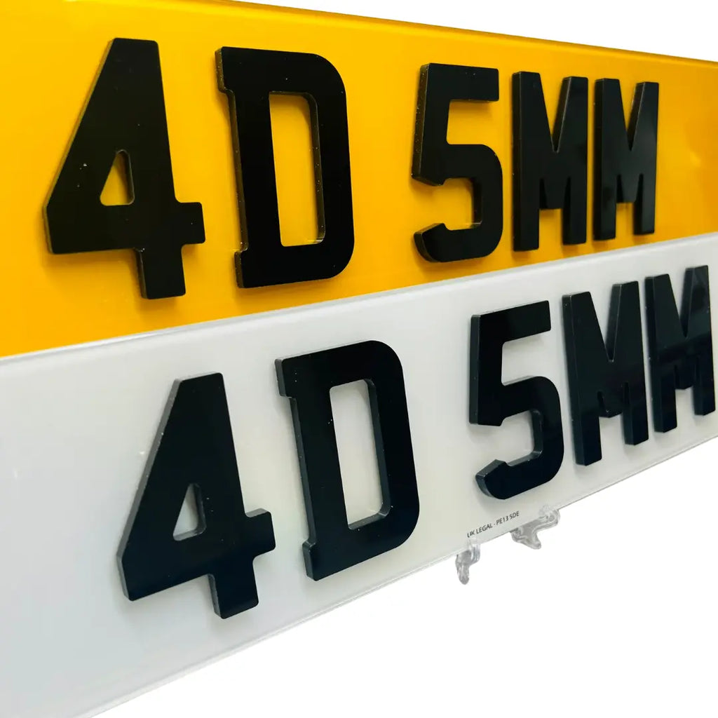 4D Number Plates - 4D 5mm Replacement (Pair) UK Legal