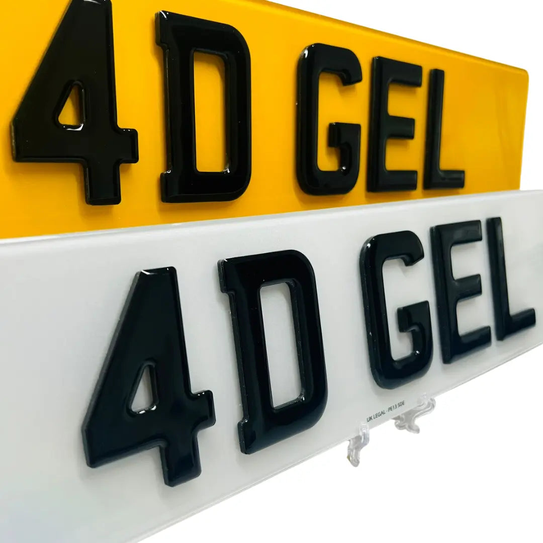 4D Gel Number Plates - Replacement ( Pair ) UK Legal