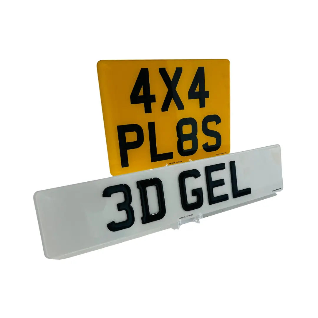 (Pair) 4x4 - 4D 3mm Replacement Number Plates UK Legal