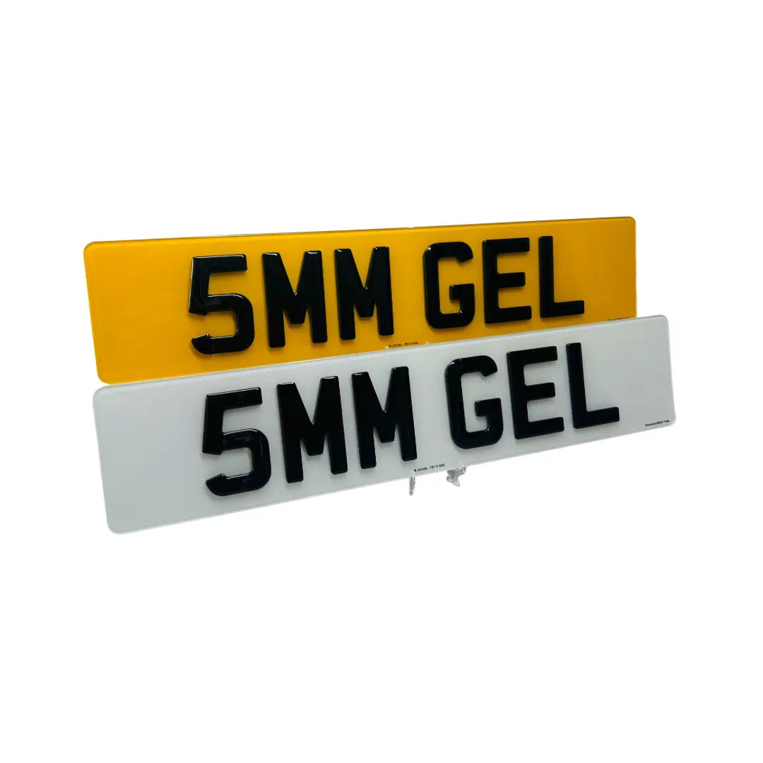 (Pair) 5mm Gel Replacement Number Plates UK Legal