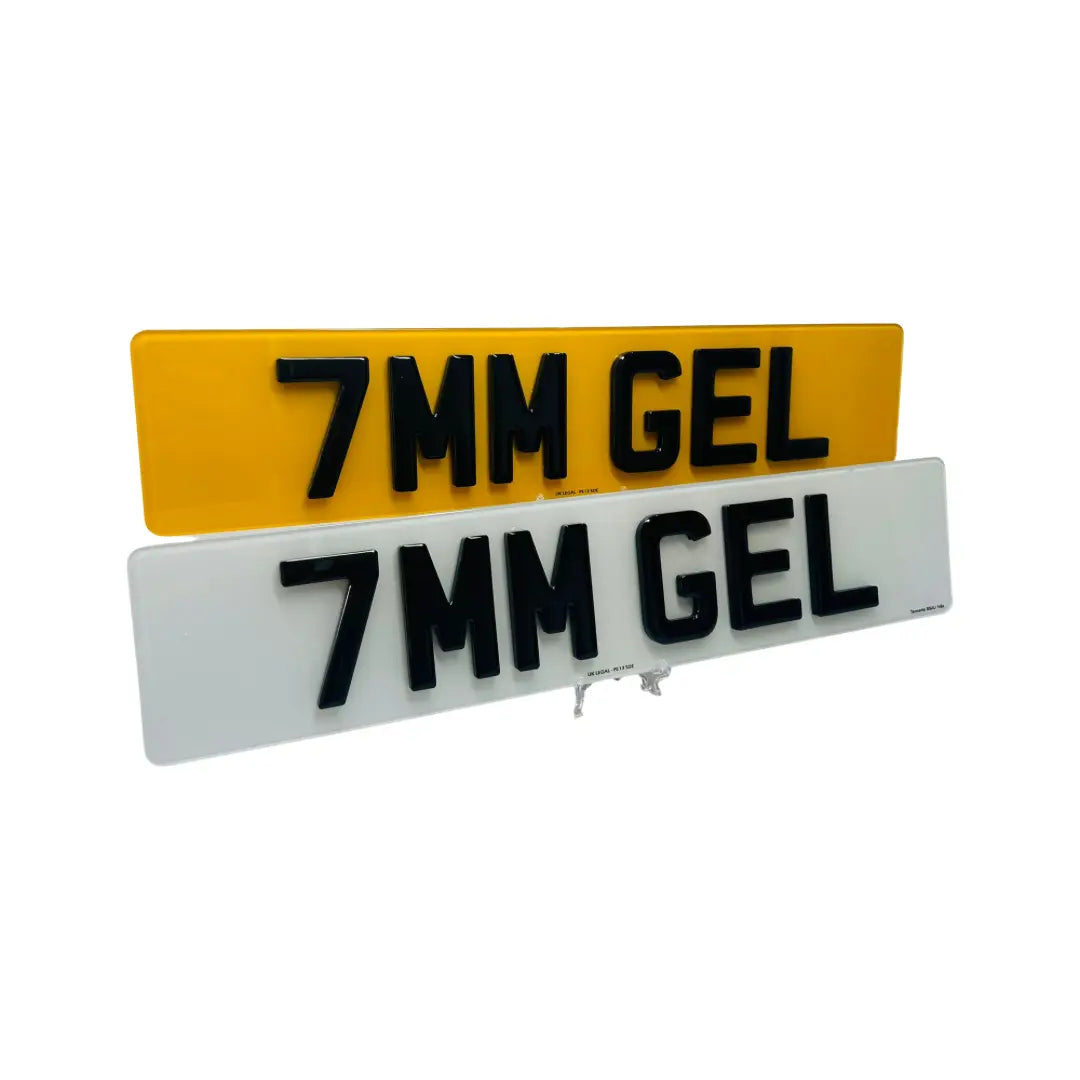 (Pair) 7mm Gel Replacement Number Plates UK Legal