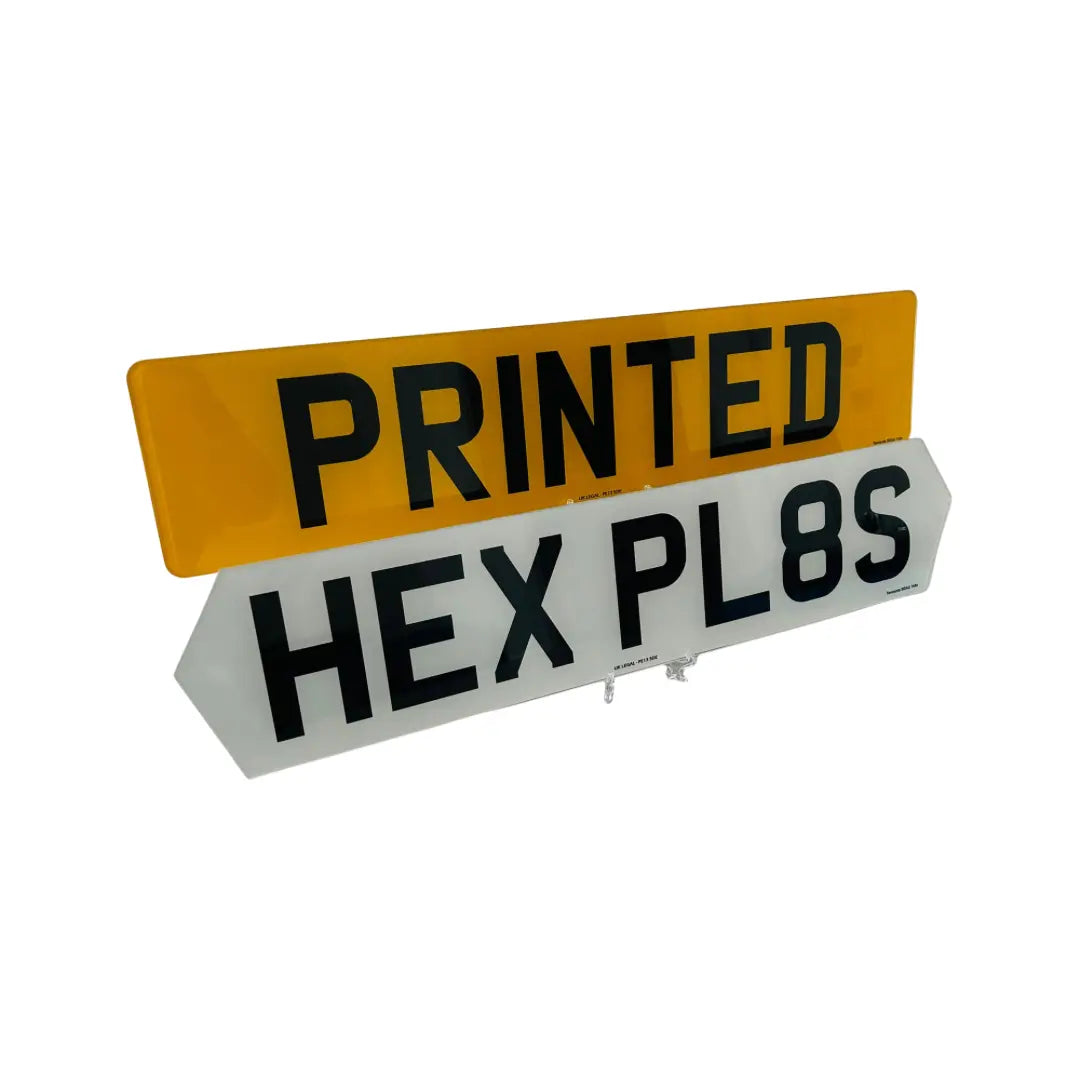 (Pair) Hex Plates - Standard Printed Replacement Number Plates UK Legal