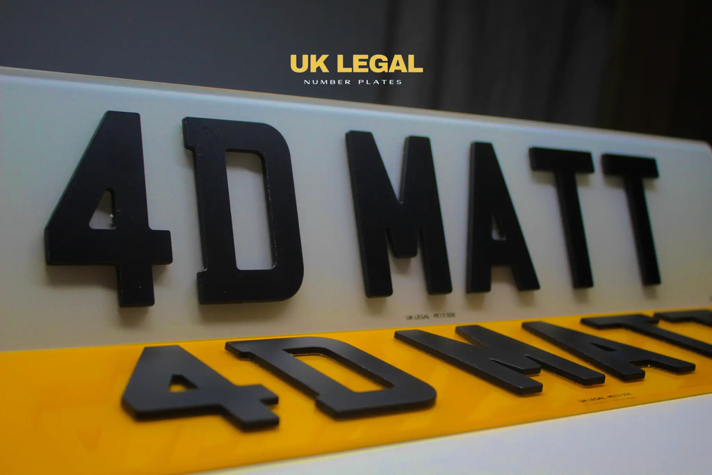 Custom Replacement Number Plates | 4D MATT | UK Legal UK Legal