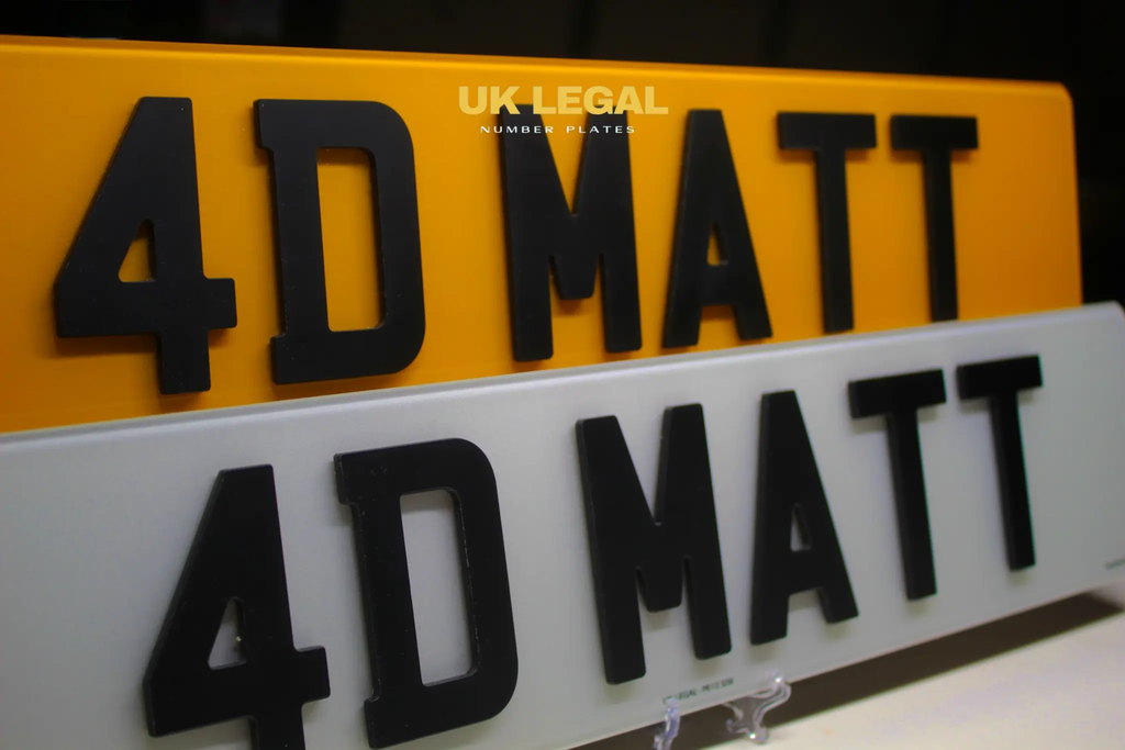 Custom Replacement Number Plates | 4D MATT | UK Legal UK Legal