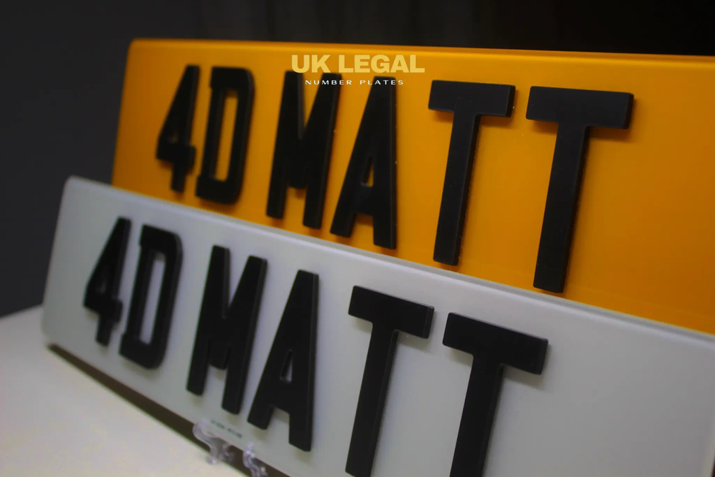 Custom Replacement Number Plates | 4D MATT | UK Legal UK Legal