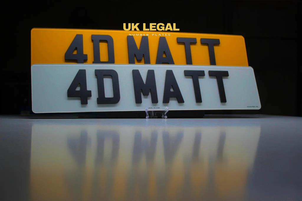 Custom Replacement Number Plates | 4D MATT | UK Legal UK Legal