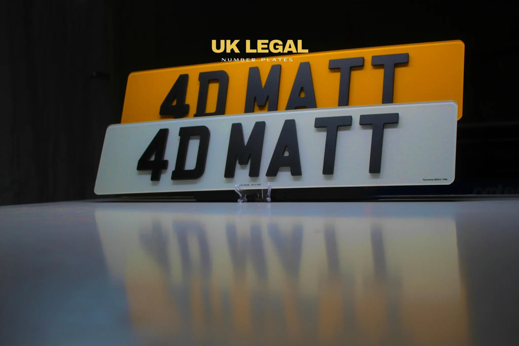 Custom Replacement Number Plates | 4D MATT | UK Legal UK Legal