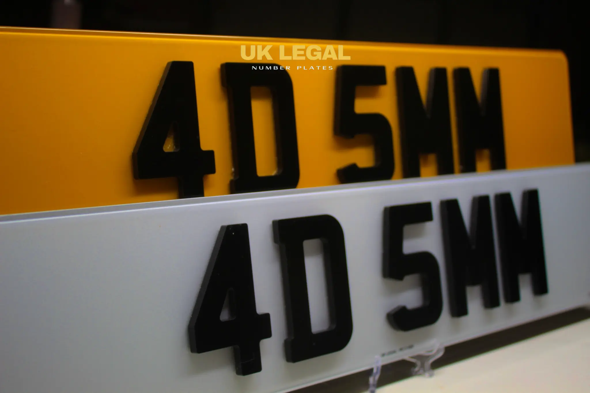 Custom Replacement Number Plates | 4D 5mm | UK Legal UK Legal