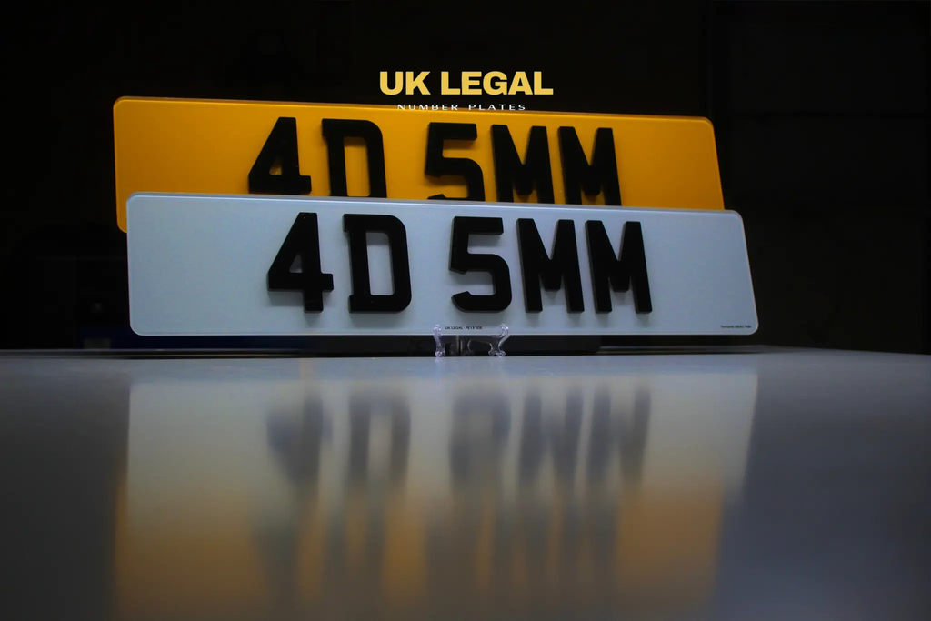 Custom Replacement Number Plates | 4D 5mm | UK Legal UK Legal