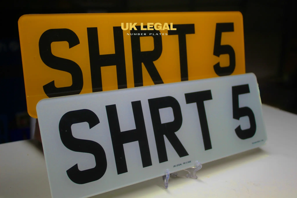 Custom Replacement Number Plates | Short 5 Digit Style | UK Legal UK Legal