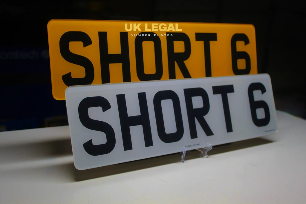 Custom Replacement Number Plates | Short 6 Digit Style | UK Legal UK Legal