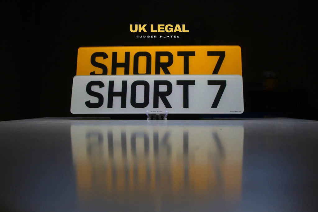 Custom Replacement Number Plates | Short 7 Digit Style | UK Legal UK Legal