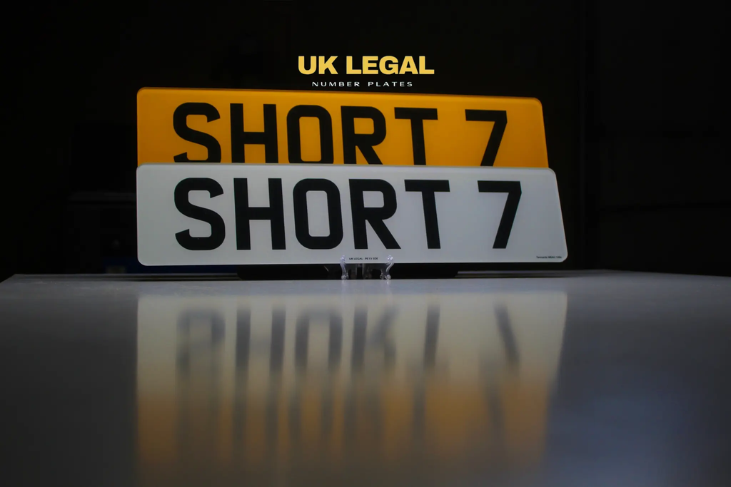 Custom Replacement Number Plates | Short 7 Digit Style | UK Legal UK Legal