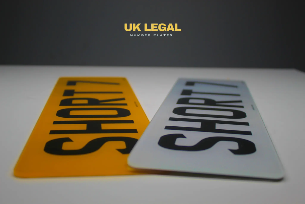 Custom Replacement Number Plates | Short 7 Digit Style | UK Legal UK Legal