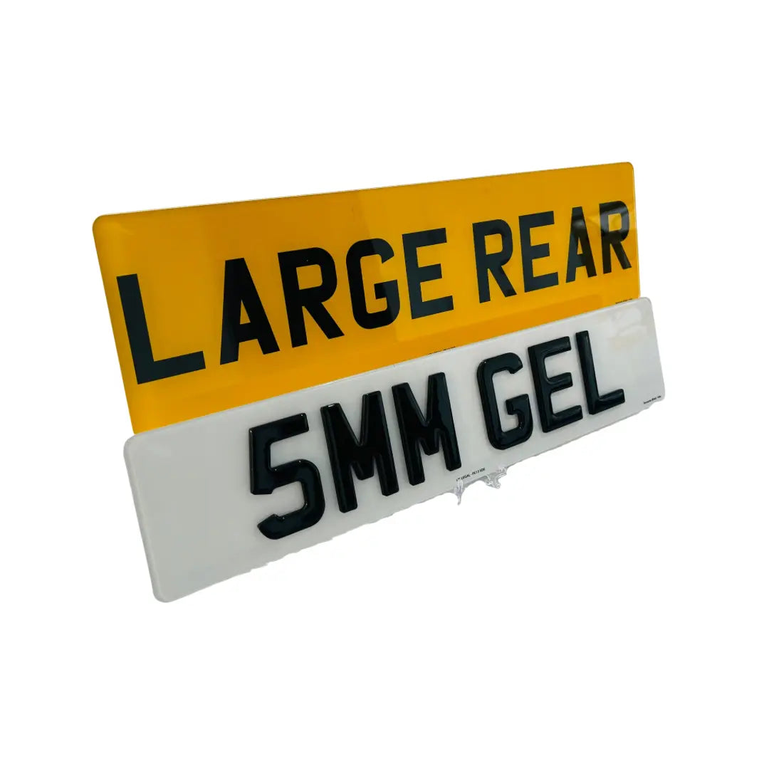 (Pair) Large Rear - 4D Gel Replacement Number Plates UK Legal