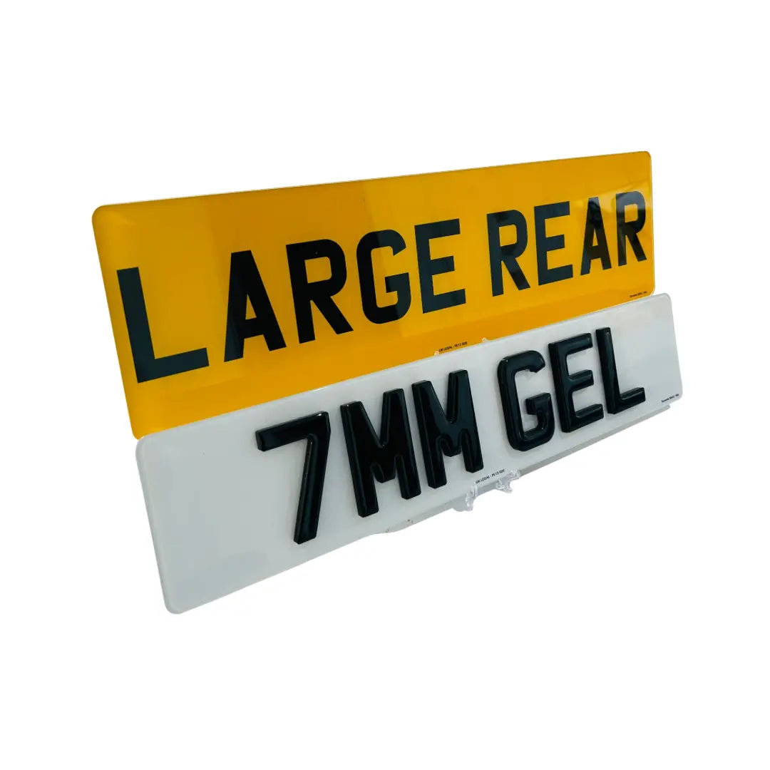 (Pair) Large Rear - Retro Replacement Number Plates UK Legal