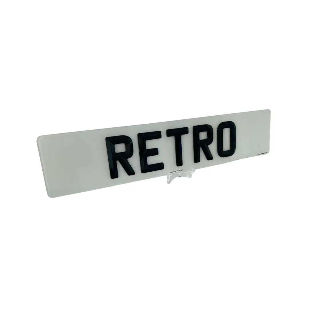 Retro Number Plates- Replacement (Front) UK Legal