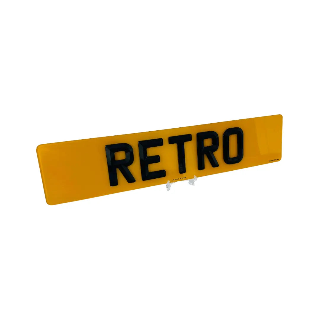 Retro Number Plates - Replacement (Rear) UK Legal