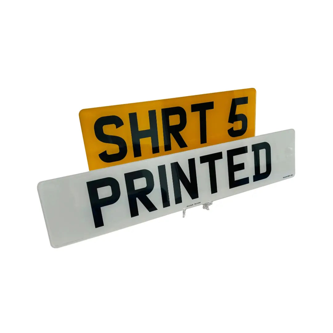 Short Number plates- Standard Printed Short 5 Replacement Number Plates (Pair) UK Legal